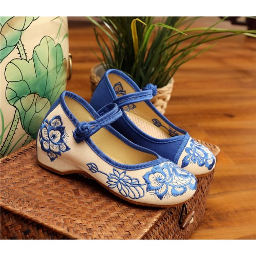 Girls Hanfu shoes clothing embroidered shoes children baby cloth shoes Chinese style retro performance shoes